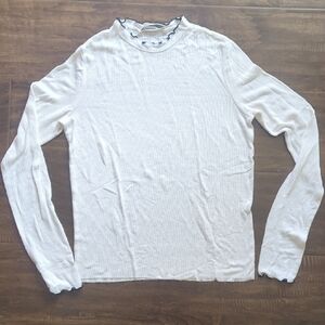 Zara White Top with Black Edging